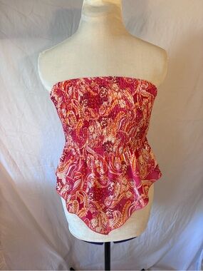 Zinntra Smocked Paisley Tube Top